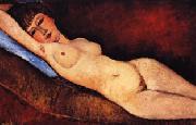 Amedeo Modigliani Reclining Nude on a Blue Cushion USA oil painting artist